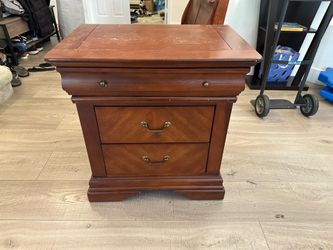 Solid Wood Nightstand — Cherry Finish