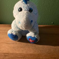 Blue dino heart plush