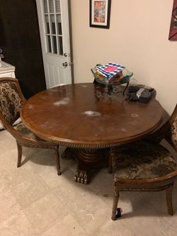 Wood table with 4 chairs