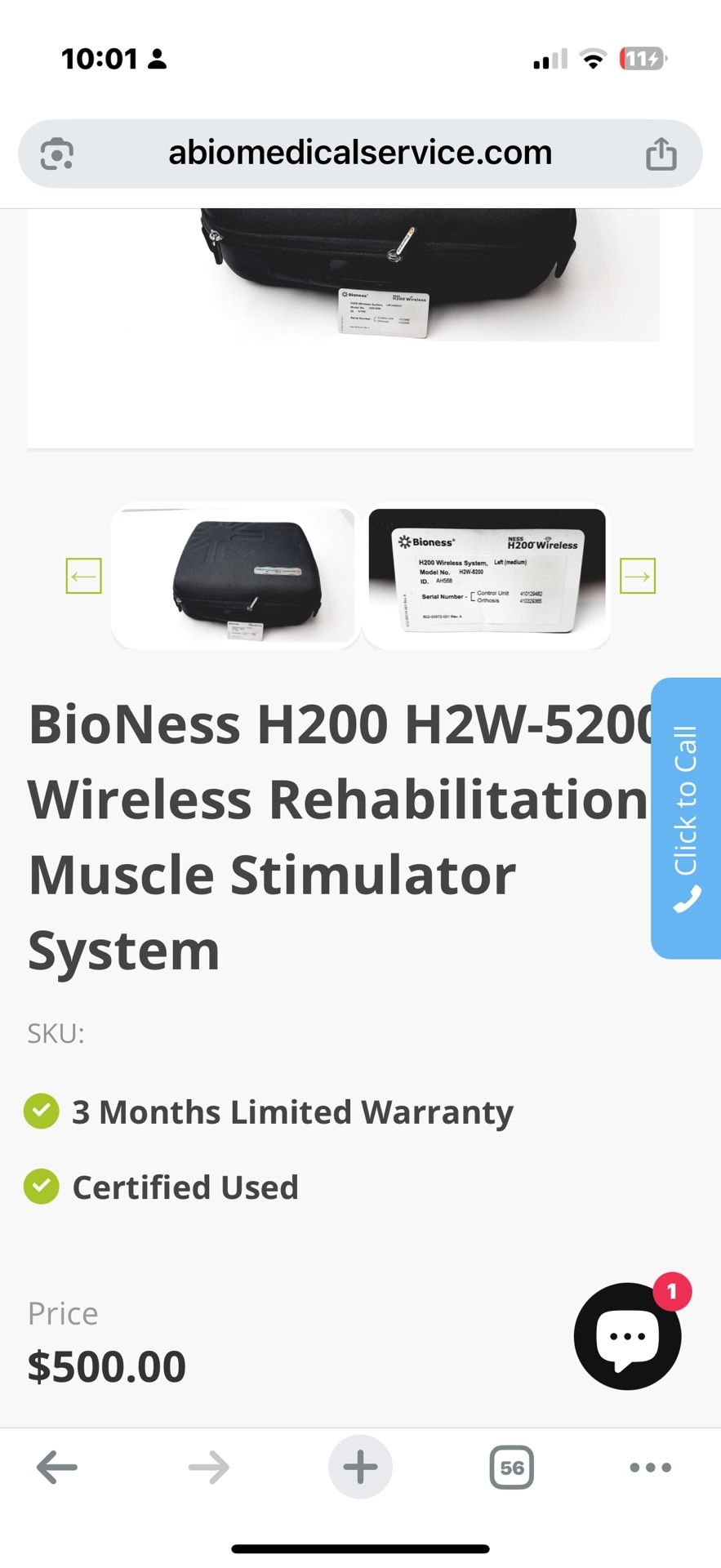 BioNess H200 H2W-5200 Wireless Rehabilitation Muscle Stimulator System
