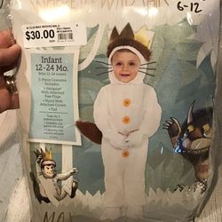 Where The Wild Things Are Max Infant Costume Size 12-24 Months -NEW