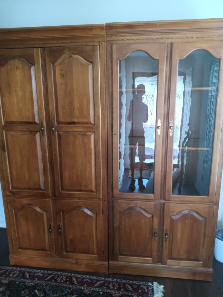 Eathan Allen Armour And China Cabinet