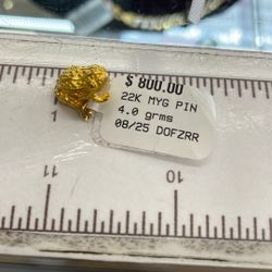 22K 4.0g Frog Pin 