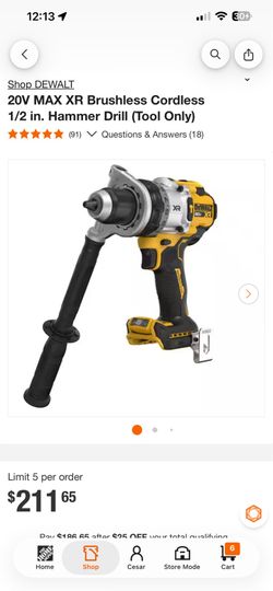 20V MAX XR Brushless Cordless 1/2 in. Hammer Drill (Tool Only)