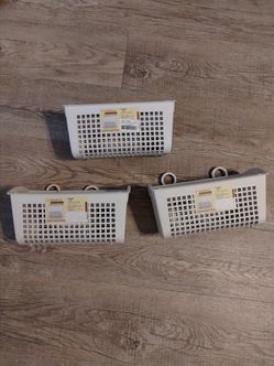 3 Small Hanging Plastic Baskets