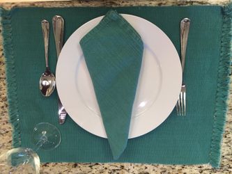 Fringed placemats and cloth napkins (set of 5)