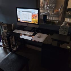 Computer Desk, Monitors And Computer