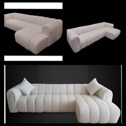 BRAND NEW 11x6ft And 6x13x6ft And 11x11ft SECTIONAL COUCH CHAISE SOFA  Cuttle White FABRIC 