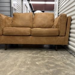 Mid-Century Modern Leather Sofa Set 