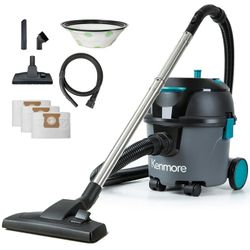 Kenmore Shop Bagged Canister Vacuum 3 Gallon Lightweight Cleaner High Efficient with 3 Cleaning Tools & Washable Filter for Household, Hard Floor, Car