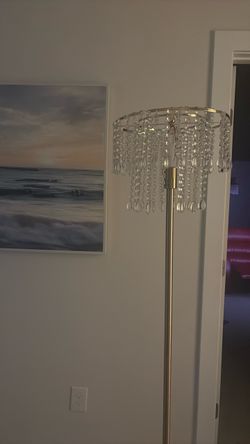 Crystal Chandelier Floor Lamp Gold