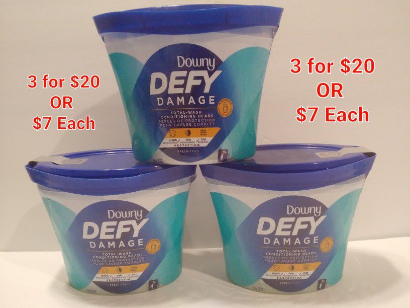 (3) Downy Defy Damage Total-Wash Conditioning Beads 18.1 oz