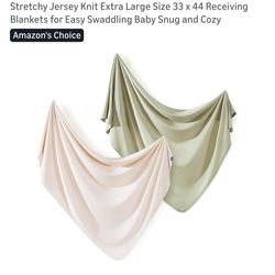 GRSSDER 2 Pack Swaddle Blankets Newborn Cream Pale Sage 33x44