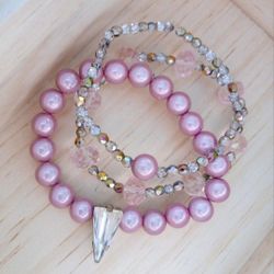 Pink Bling Bracelet Set 