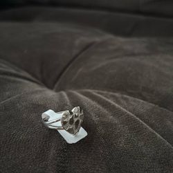 Heart Nugget Ring 925 Silver 