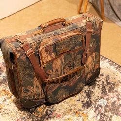 Lexi Vintage Rolling Garment Bag - Western Tapestry Suitcase - Perfect Condition