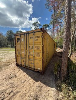 Yellow 40' Standard Shipping Container — Used, Weather-Tight, Delivery Available