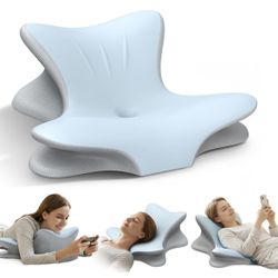 Cervical Neck Pillow for Pain Relief, Ergonomic Reading Pillow for Bed, Orthopedic Wedge Pillow Back Support
