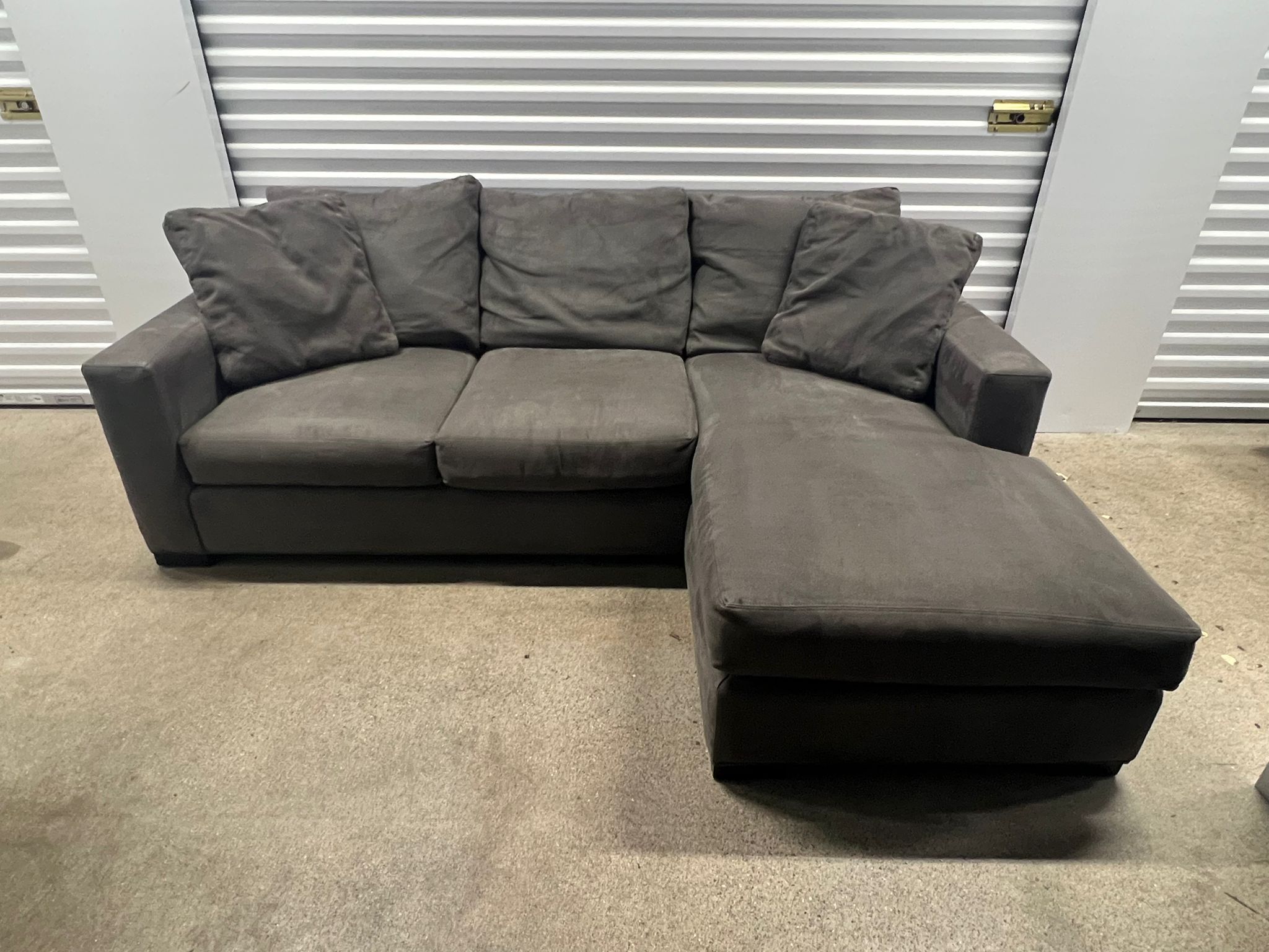 ( Free Delivery ) Room and Board Metro Dark Gray Sectional Couch