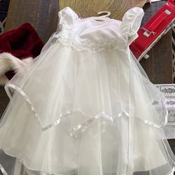 6 To 9 Months, Communion, White Little Girl Dress