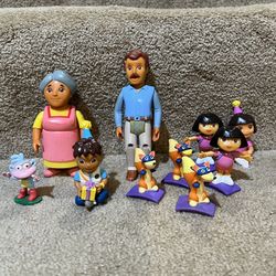 Dora The Explorer Figure Family Piece Lot of 10 DORA, Diego, Swiper Dad, Grandma