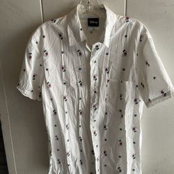 Disney Red/white/blue Mickey Mouse Button Up Shirt