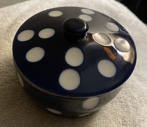 Porcelain Container, Poke-A-Dot Pattern. Shipped with USPS Priority Mail.