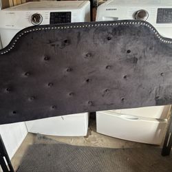 Black Velvet Queen Headboard