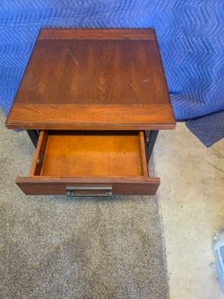 Leick Wood End Table with Drawer
