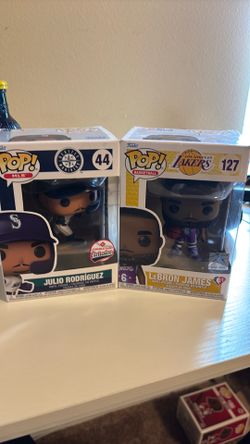 Lebron James and Julio Rodriguez Funko pops