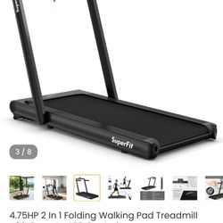Costway 4.75HP 2 In 1 Folding Treadmill W/Remote APP Control Black 