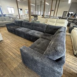 Modular Charcoal Sectional With Storage! Delivery And Financing Available!