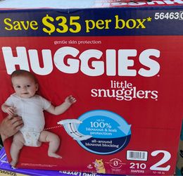 Huggies Little Snugglers Baby size 2 diapers.