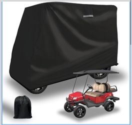 Golf Cart Enclosure 2/4/6 Passenger, Golf Rain Cover 600D Waterproof Snowproof, Door Zippers, Clear Windows and Windproof Hooks, Universal Fit for EZG