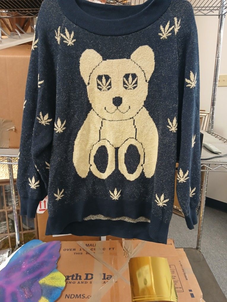 Urban Outfitters Weed Bear Sweater
