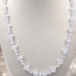 Cadena Sólida De Plata Moissanita 