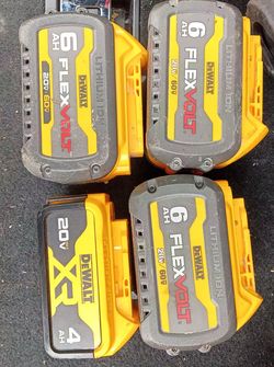 4 DeWalt flexvolt6.0/XR4.0 Batteries