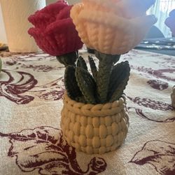 3D-Printed Rose Bouquet in Woven-Style Basket Elegant Forever Flowers
