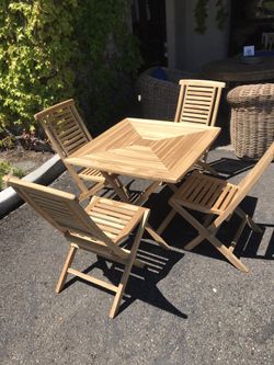 Solid Wood (teak) Foldable Patio Table