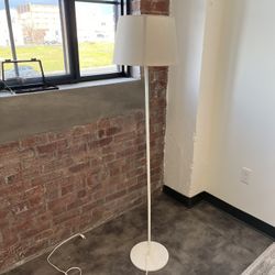 White lamp with lampshade