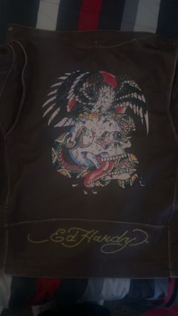 ed hardy vintage leather jacket