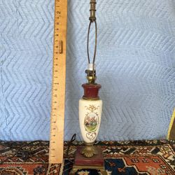 Vintage Porcelain Lamp European Courting Scene 