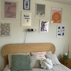 queen white oak bed frame