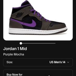 Nike Air Jordan 1 Mid Palomino Mocha Purple