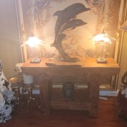 Old Lumber Console Table, Hand Made In My Shop.