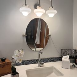 Wayfair Purchase. Vanity Mirrors And Overhead Lights. Two Size Lights