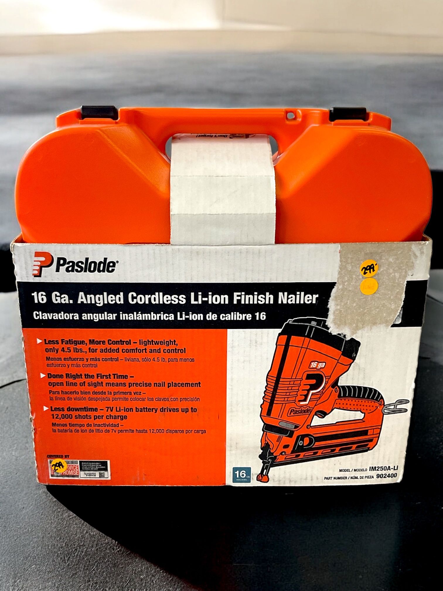 PASLODE 16 GA. ANGLED CORDLESS LI-ION FINISH NAILER.