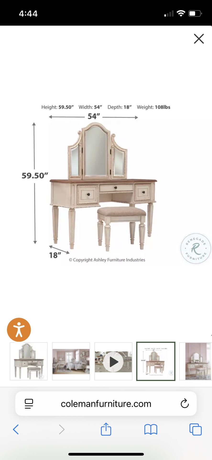 Ashley Furniture, Avalanche Vanity