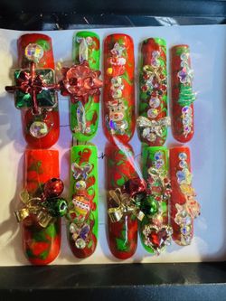 Xmas Nail Press Ons