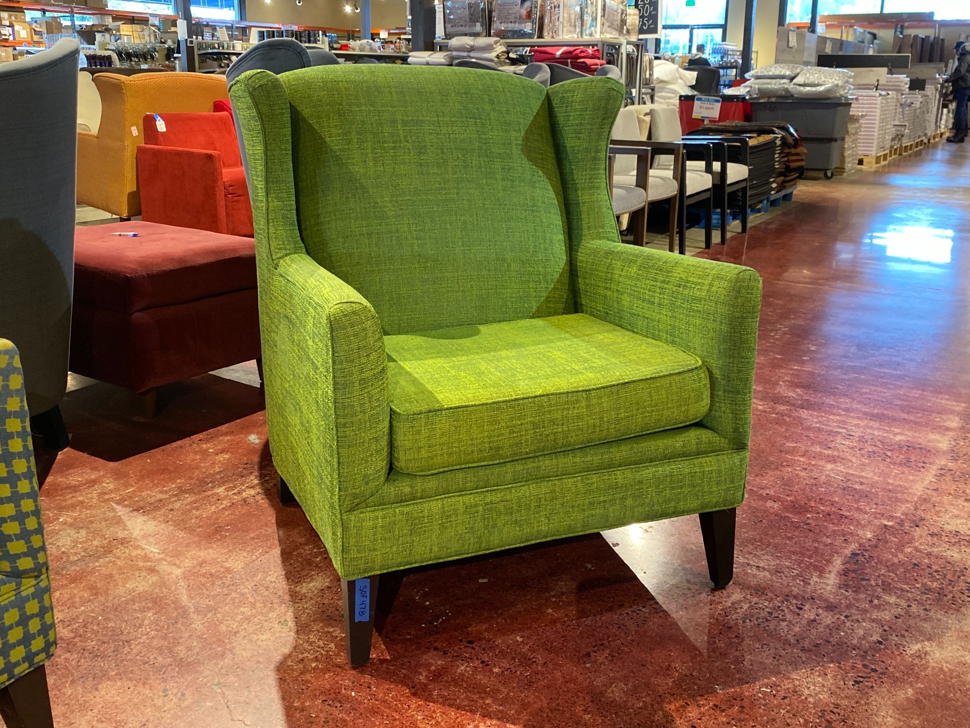 Seahawks Turf Green Wingback Armchair